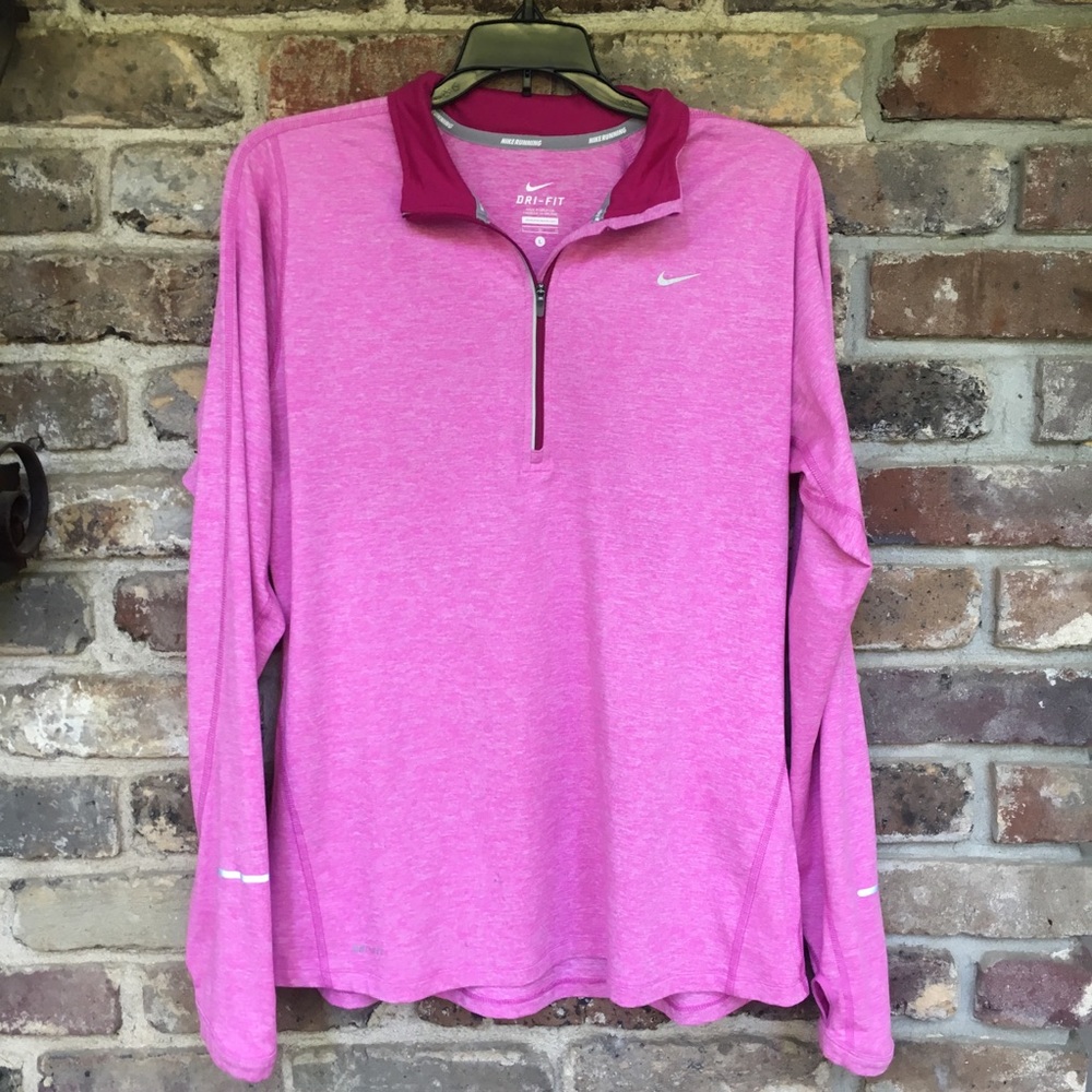 Pink Nike Dri-fit 1/4 Zip Jacket
